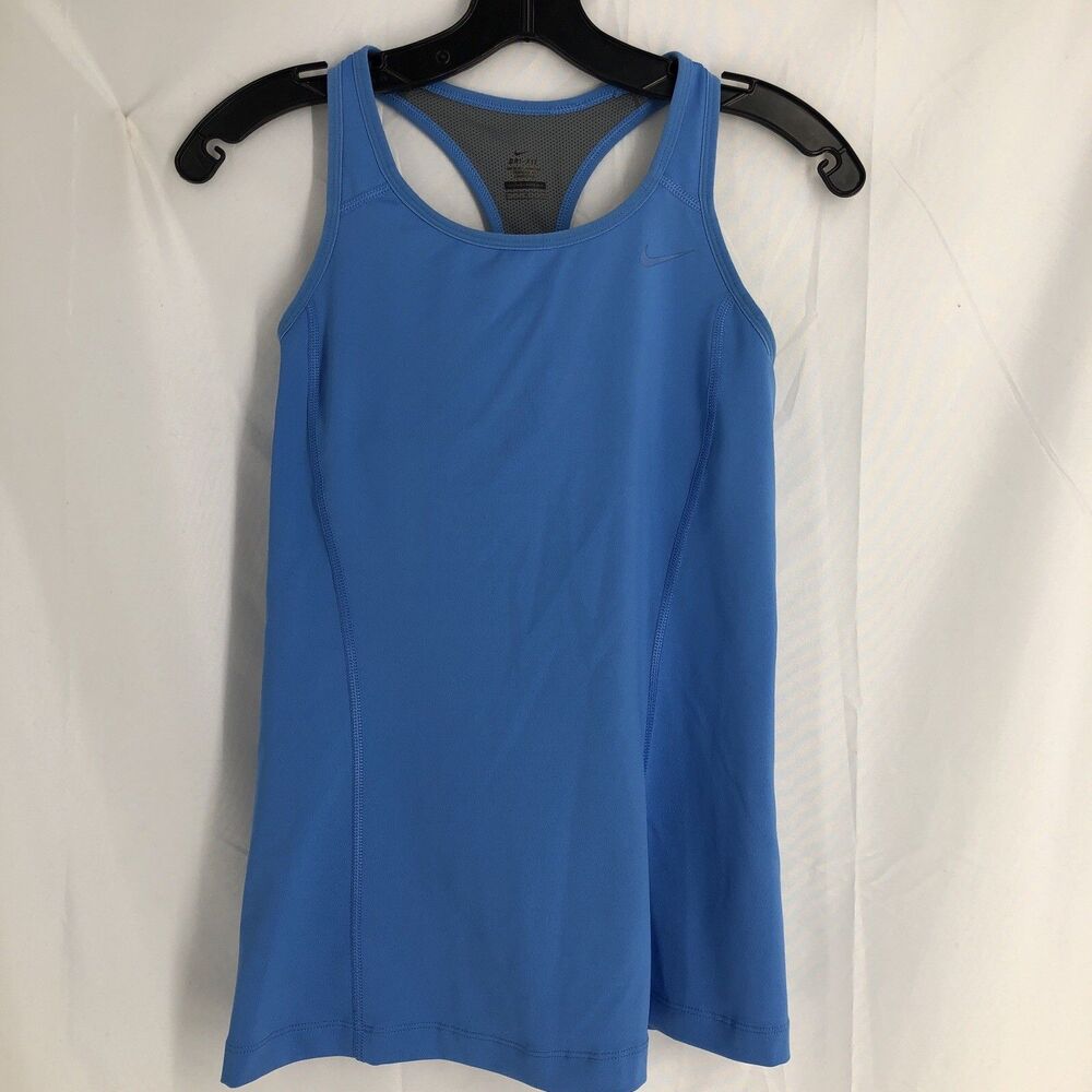 Nike Dri-Fit Athletic Tank Top women's racer back sporty Blue Small